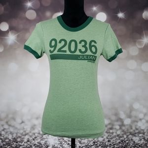 Julian Zip Code 2 tone green short sleeve tee